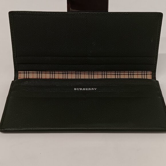 Burberry Vintage Unisex Nova Check Ivy Green Leather Wallet - Picture 6 of 16